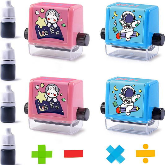 Pečiatka na precvičovanie aritmetických operácií (súprava 4 kusov - sčítanie, odčítanie, násobenie a delenie)